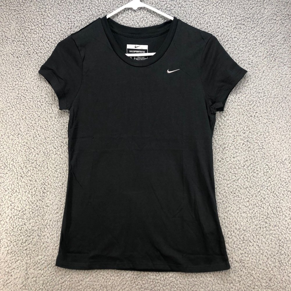 Nike Sports Tee Fit Dry Women's Small Athletic Breathable Outdoor T-Shirt Black